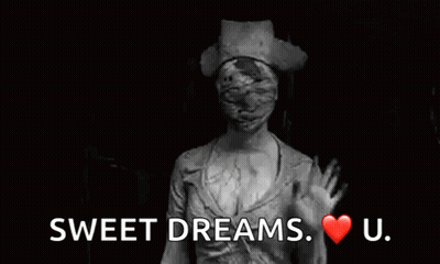 A Black And White Photo Of A Nurse With The Words Sweet Dreams U GIF