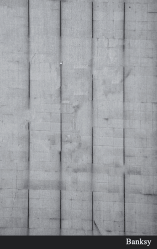 A Black And White Photo Of A Person Falling Into A Shopping Cart With The Words Banksy On The Bottom GIF