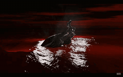 A Black And White Photo Of A Person On A Jet Ski In The Water GIF