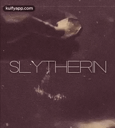 A Black And White Photo Of A Person Pouring Something Into A Glass With The Word Slytherin On It . GIF