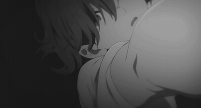 A Black And White Photo Of A Person 'S Face And Neck GIF