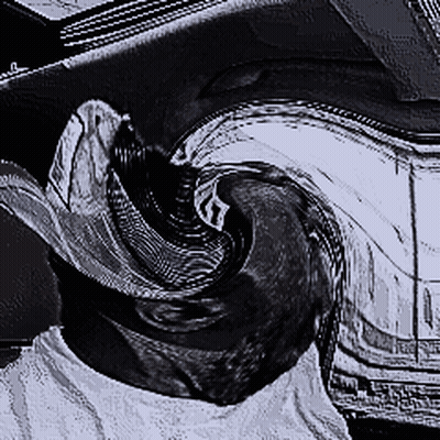 A Black And White Photo Of A Person 'S Face With A Swirl In The Middle GIF