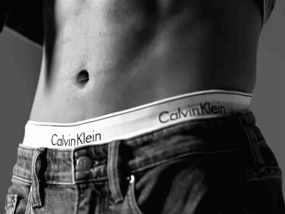 A Black And White Photo Of A Person Wearing Calvin Klein GIF