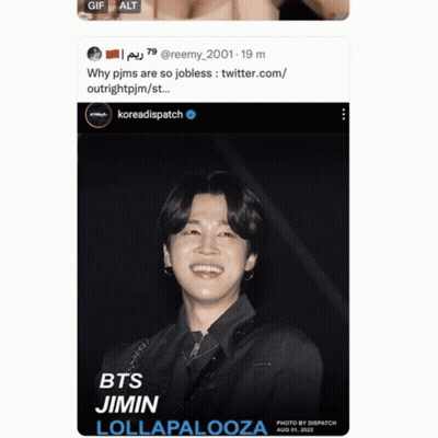 A Black And White Photo Of A Smiling Person With The Caption Bts Jimin Lollapalooza GIF