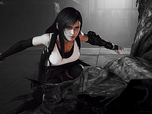 A Black And White Photo Of A Video Game Character With The Name Bolina On The Bottom Right GIF