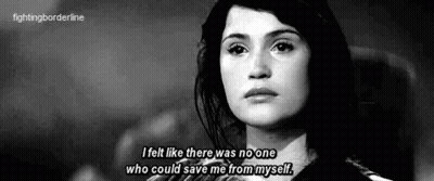 A Black And White Photo Of A Woman Crying And A Quote . GIF