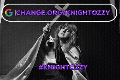 A Black And White Photo Of A Woman Holding A Cross With The Words Change.org/knightozzy Below Her GIF