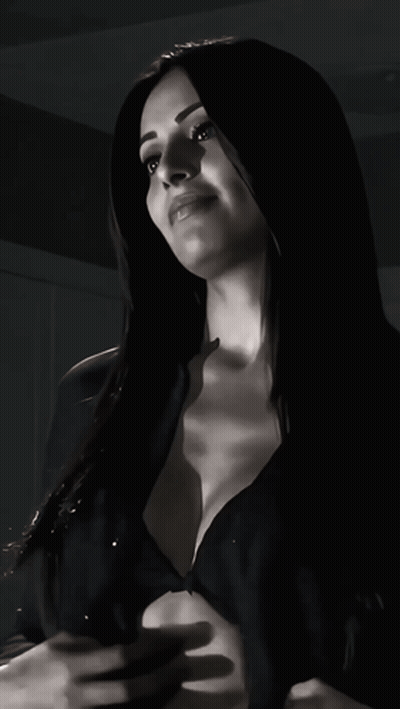 A Black And White Photo Of A Woman In Lingerie GIF