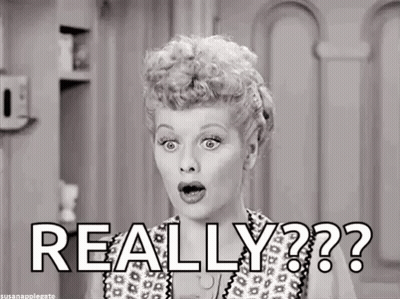 A Black And White Photo Of A Woman Making A Surprised Face And The Words `` Really '' . GIF