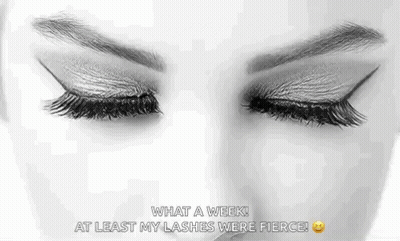 A Black And White Photo Of A Woman 'S Eyes With Long Eyelashes And A Quote . GIF