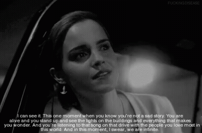 A Black And White Photo Of A Woman With A Quote On The Bottom GIF