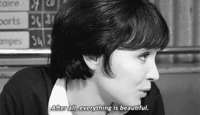 A Black And White Photo Of A Woman With The Words After All Everything Is Beautiful GIF
