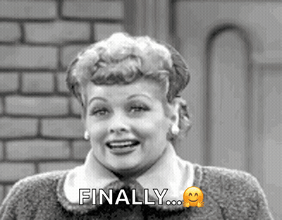 A Black And White Photo Of A Woman With The Words Finally Written Below Her GIF