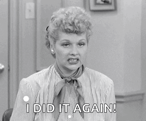 A Black And White Photo Of A Woman With The Words `` I Did It Again '' . GIF