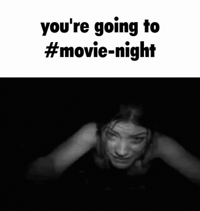 A Black And White Photo Of A Woman With The Words You 'Re Going To #Movie-Night GIF