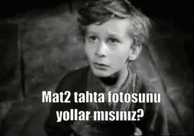 A Black And White Photo Of A Young Boy With The Words Mat2 Tahta Fotosunu Yollar Misiniz GIF
