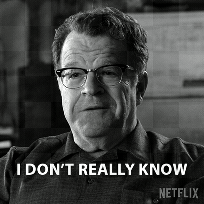 A Black And White Photo Of An Older Man With Glasses And The Caption I Don T Really Know GIF