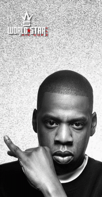 A Black And White Photo Of Jay Z With The Words World Star Written On The Bottom GIF