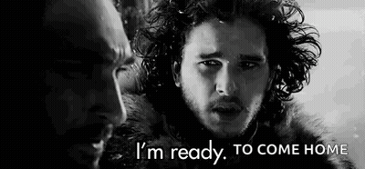 A Black And White Photo Of Jon Snow From Game Of Thrones . GIF