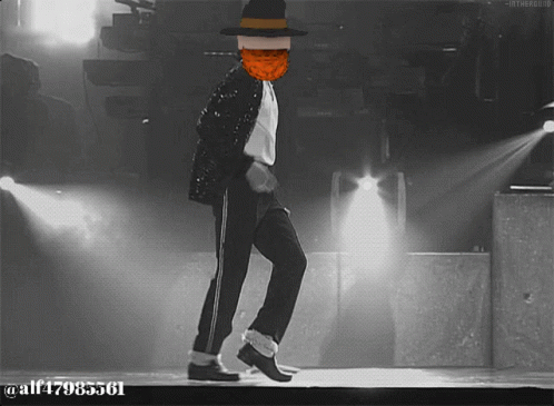 Black And White Michael Jackson With Hat And Bandana GIF