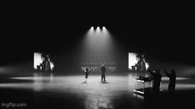 A Black And White Photo Of People On A Stage With Imgflip.com Written On The Bottom GIF