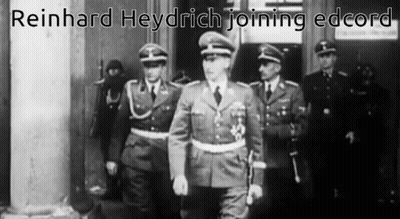 A Black And White Photo Of Reinhard Heydrich Joining The Edcord GIF