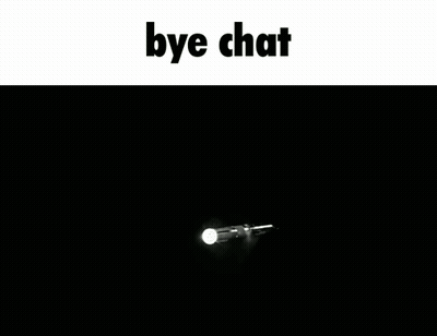 A Black And White Photo Of Smoke With The Words Bye Chat Below It GIF
