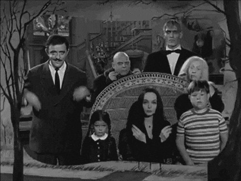 Black And White Addams Family Photo GIF