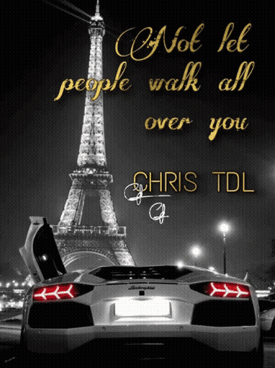 A Black And White Photo Of The Eiffel Tower With A Quote By Chris Tdll GIF
