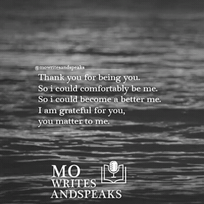 A Black And White Photo Of The Ocean With A Quote From Mo Writes And Speaks Below It GIF