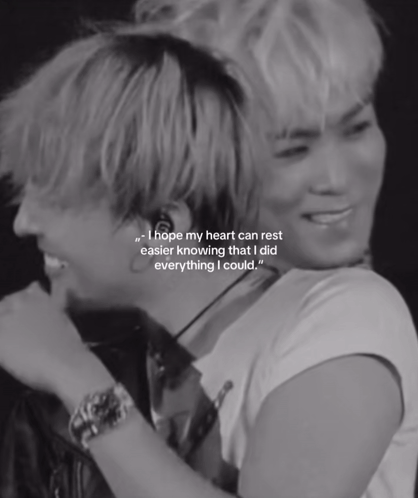 A Black And White Photo Of Two Men With A Quote That Says I Hope My Heart Can Rest Easier GIF