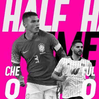A Black And White Photo Of Two Soccer Players With The Words Half Time GIF