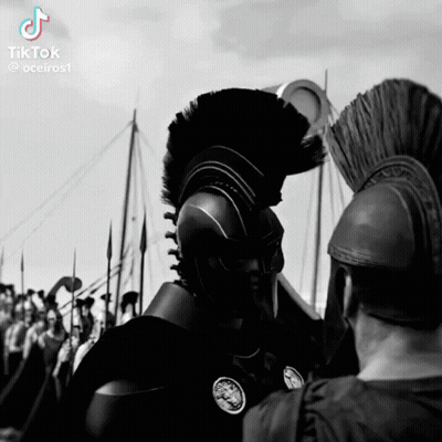 A Black And White Photo Of Two Soldiers With The Hashtag Tiktok At The Top GIF
