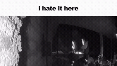 A Black And White Photo With The Words I Hate It Here Above It GIF