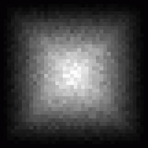 A Black And White Pixelated Background With A White Square In The Middle . GIF