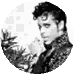 A Black And White Portrait Of Prince In A Circle . Sticker