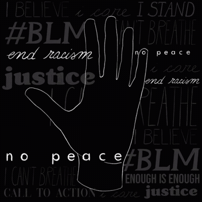 A Black And White Poster That Says I Believe I Care I Stand I Can 'T Breathe Enough Is Enough Justice GIF