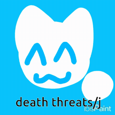 A Black And White Poster With The Words Death Threats Written On It GIF
