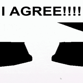 A Black And White Sign That Says I Agree !!! GIF