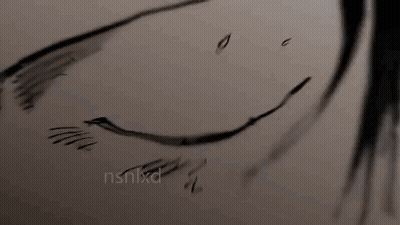 A Black And White Silhouette Of A Person Standing In The Rain . GIF