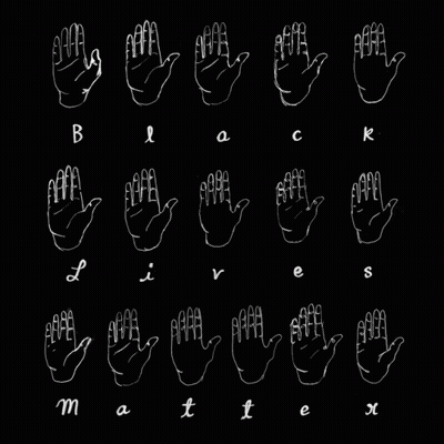 A Black Background With A Bunch Of Hand Signs And The Letters M T E X GIF