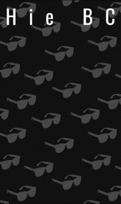 A Black Background With A Pattern Of Sunglasses And The Word Hiebc GIF