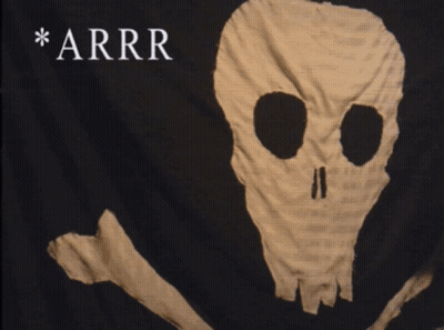 A Black Background With A Skull And Crossbones And The Letters Arrr GIF