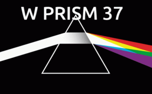 A Black Background With A Triangle And The Words W Prism 37 GIF