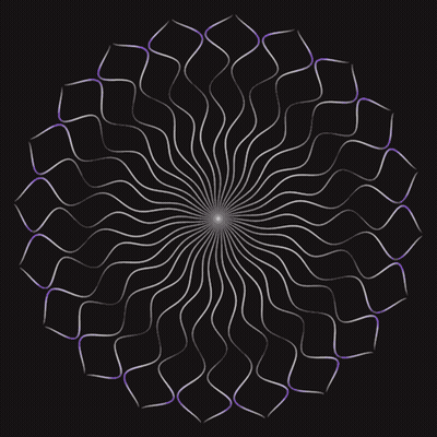 A Black Background With A White Circular Pattern On It GIF