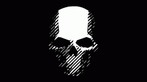 A Black Background With A White Skull And The Word Ghost Rp GIF