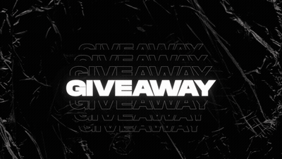 A Black Background With Giveaway Written In White Letters GIF