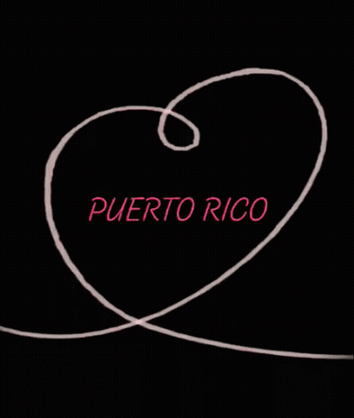 A Black Background With Puerto Rico Written In Pink Letters GIF
