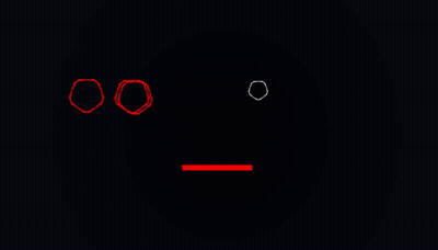 A Black Background With Red And White Circles And A White Line GIF