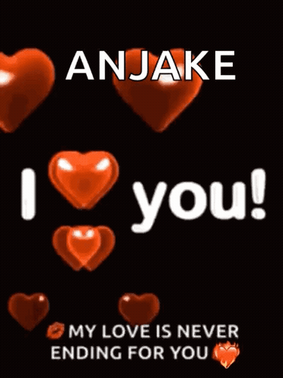 A Black Background With Red Hearts And The Words I Love You ! GIF